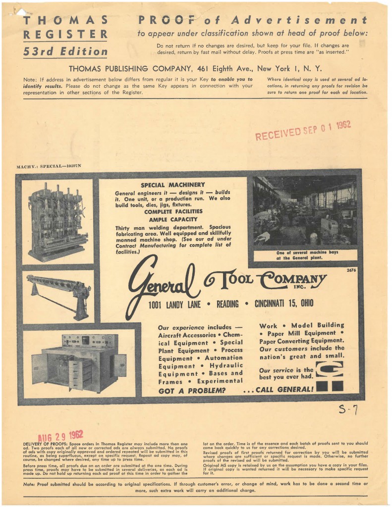 gtc1962 General Tool Company General Tool Company